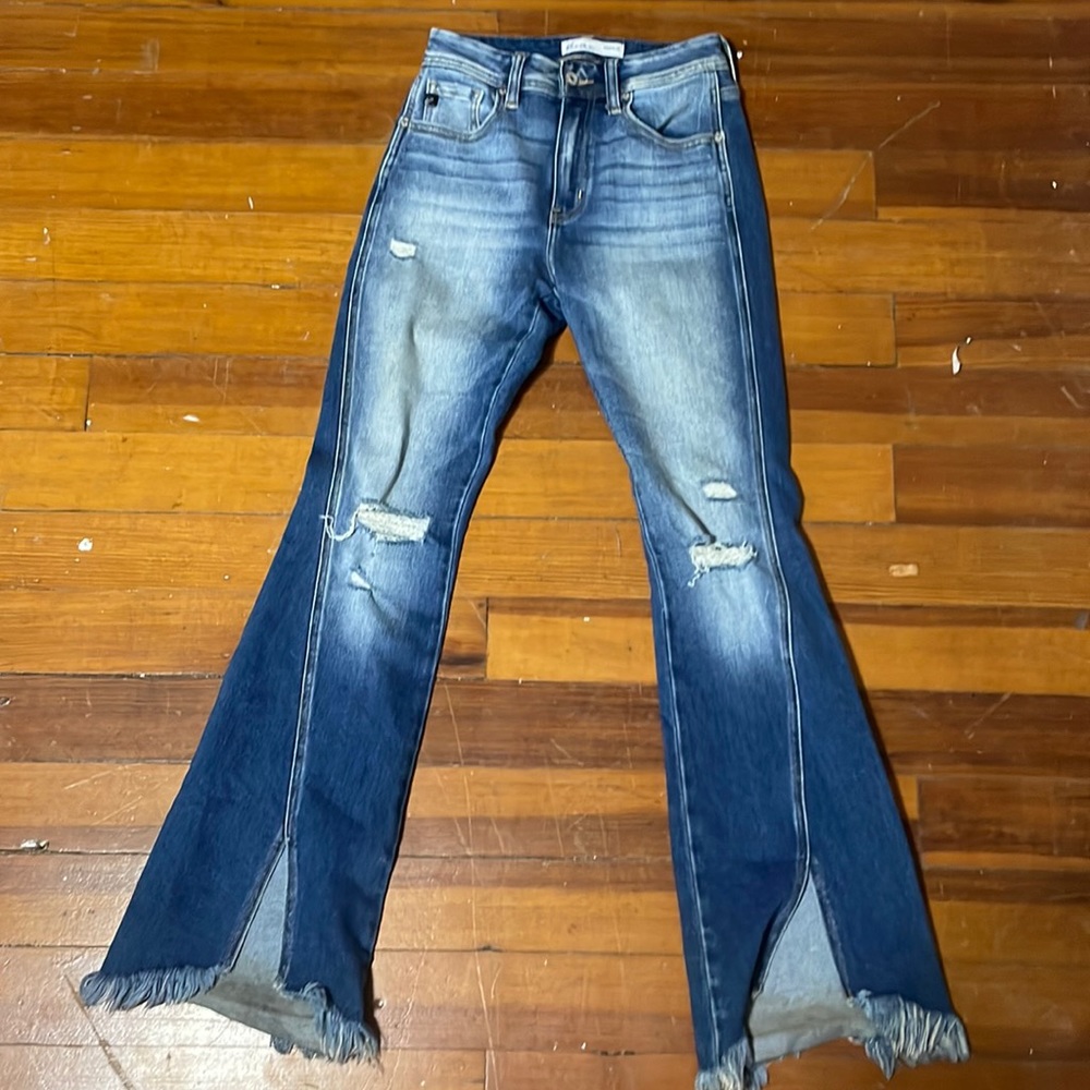 Bootcut ripped jeans